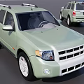 Light Green SUV Vehicle Featuring Roof Rack Front Grille And Stylish Wheels Design