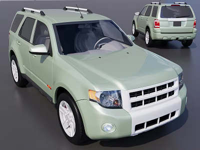 Light Green SUV Vehicle Featuring Roof Rack Front Grille And Stylish Wheels Design 3d model