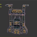 Futuristic Sci Fi Multi Level Structure With Detailed Platforms And Glowing Elements