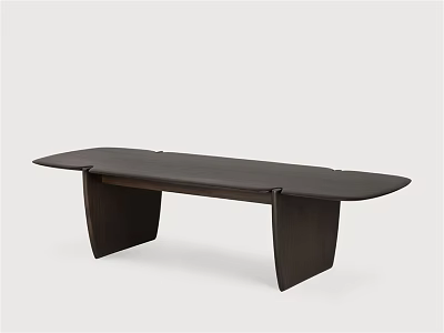 Modern Dark Wood Dining Table With Unique Leg Structure And Minimalist Design 3d model