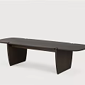 Modern Dark Wood Dining Table With Unique Leg Structure And Minimalist Design 3d model