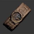 Ancient Clay Pottery Jar With Intricate Carved Designs And Decorative Motifs