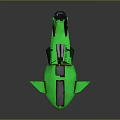 Futuristic Green Spacecraft With Sleek Aerodynamic Design For Cosmic Exploration