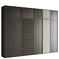 Modern Background Wall with Wooden Panels Perforated Design and Textured Spliced Surfaces