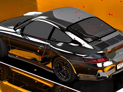 Porsche 911 Turbo 996 Sports Car Racing Yellow Sedan 3d model Porsche 911 Turbo 996 Sports Car Racing Yellow Sedan 3d model