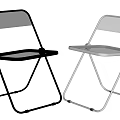 Folding Leisure Chairs With Transparent Seats And Black Silver Frame Designs