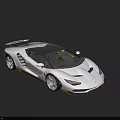 Sleek Silver Sports Car With Black Roof Yellow Accents And Rear Spoiler Sporty Exterior Design