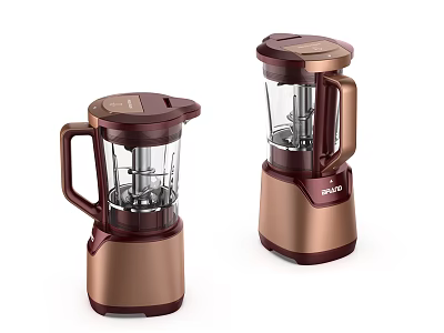 Modern Kitchen Appliances Blenders With Copper Burgundy Design And Glass Jars 3d model