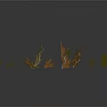 3D Grass Bush Models With Different Shapes And Colors On White Background