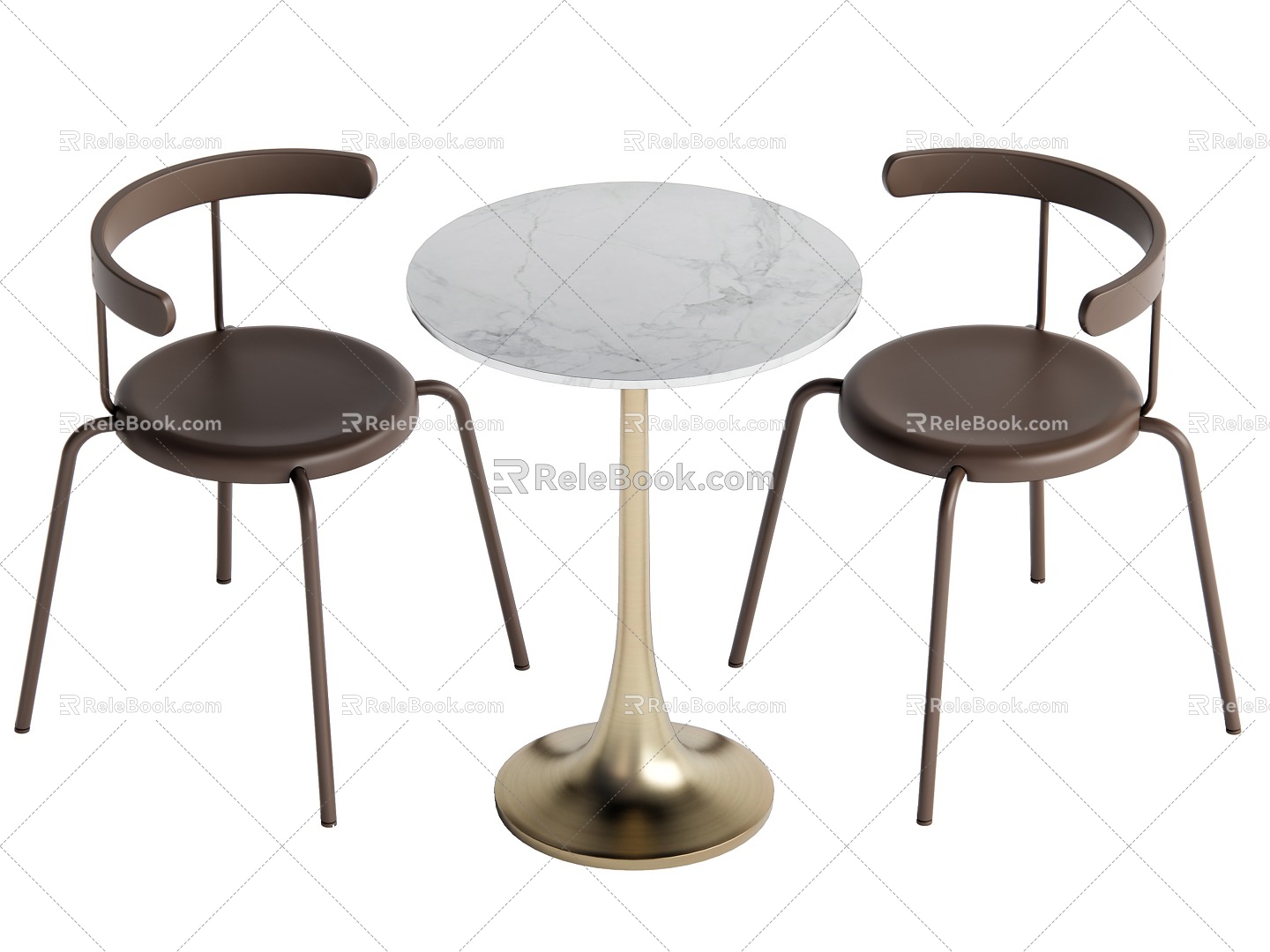 Casual table and chair combination 3d model