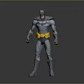 Batman Action Figure Toy With 3D Model Standing Pose Gray Suit Yellow Belt