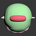 Cute Cartoon Character With Green Hair Pink Hat Big Blue Eyes And Elf Ears