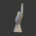 Medical Device White Palm Model With Intricate Patterns And Ergonomic Design Features 3d model