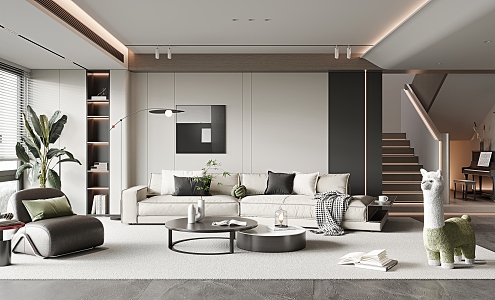 modern living room 3d model