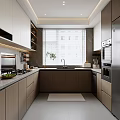 Modern Kitchen Interior Design With Cabinets Stainless Steel Appliances And Quartz Countertop