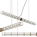 Modern Metallic Hanging Chandeliers With Long Cylindrical Circular Ring Design 3d model