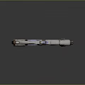Futuristic Sci-Fi Weapon Featuring Metallic Structure Mechanical Parts And Blue Accents