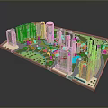 Modern Residential Complex With High Rise Buildings Green Park And Water Features