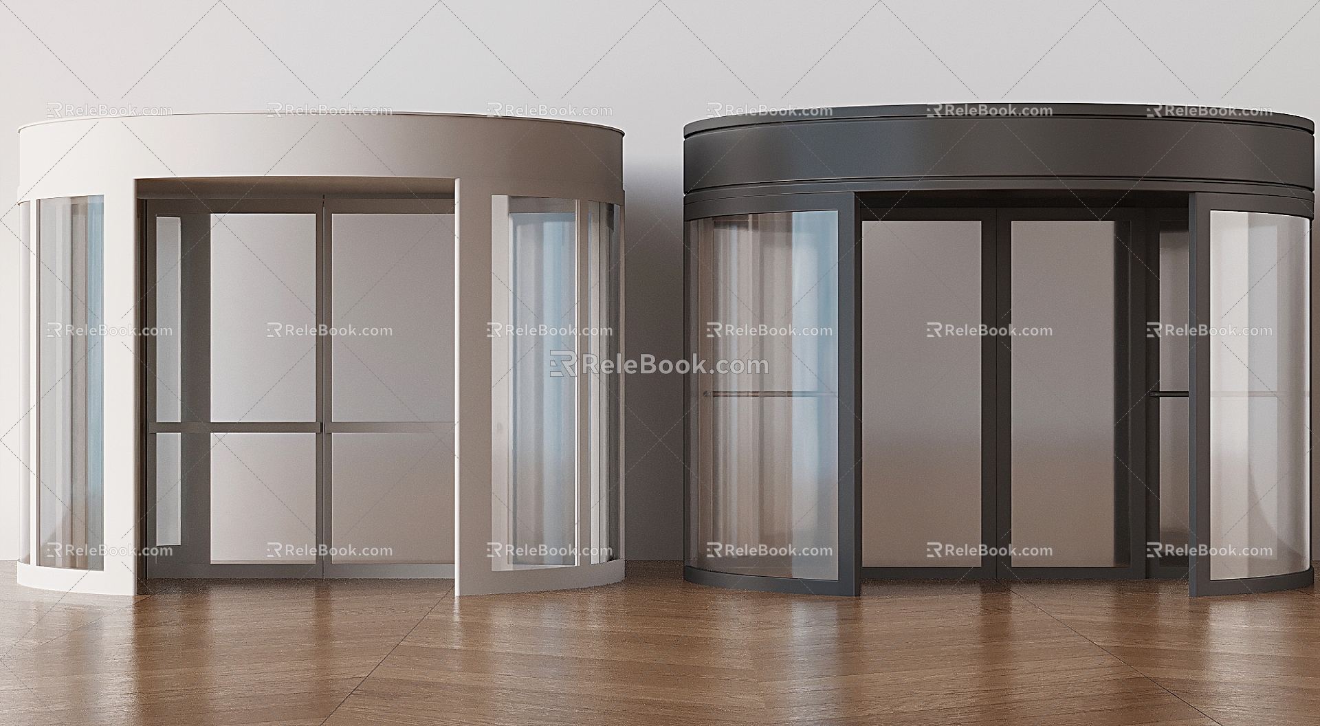 Modern automatic revolving door hotel mall revolving door electric induction glass revolving door 3d model