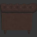 Elegant Classic Leather Tufted Two Seater Sofa with Rolled Arms 3d model