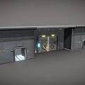 Futuristic Sci Fi Facility Design With Metal Panels Illuminated Doors And Glowing Lights