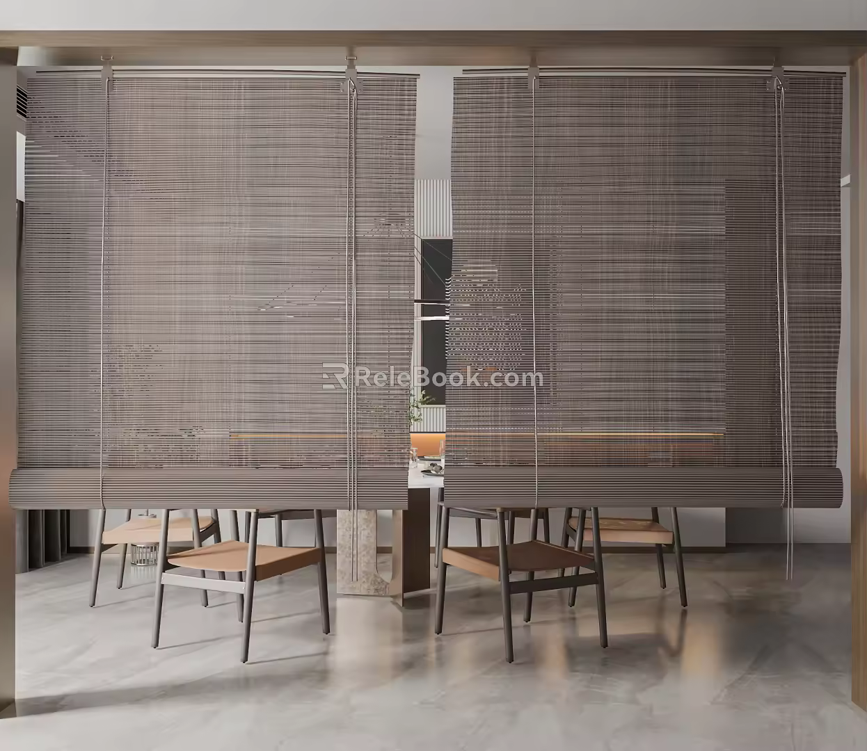 New Chinese-style roller shutter roller shutter screen partition 3d model