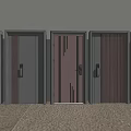 Stylish Modern Security Doors Featuring Various Panel Designs And Metal Handles 3d model