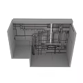 Industrial Ceiling With Metal And Red Pipes Against White Wall Design