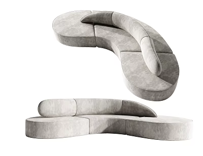 Modern Curved Sofa With Unique Shape For Living Room Furniture Design 3d model