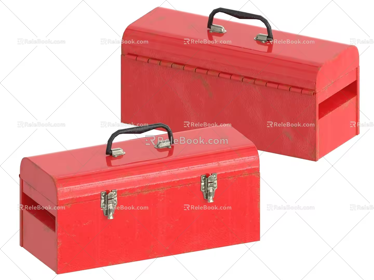 Box tin box red box trunk 3d model