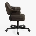 Modern Brown Office Chair with Quilted Back Armrests and Swivel Casters Base
