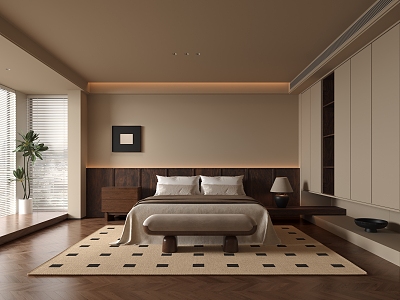 Middle Style Bedroom 3d model