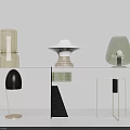 Modern Table Lamps With Various Designs And Materials For Home Interior Decor 3d model