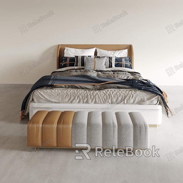 Bed Double Bed Bedroom Bed Hotel Queen Bed model