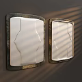 Modern Wall Hangings With Curved Design Dark Frames And Light Panels