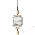 Chinese Style Pendant Chandelier With Square Frame And Landscape Painting For Home Interior Decoration