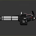 3D Rendered Military Aircraft Featuring Mounted Gatling Gun Weapon System Details