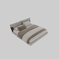 Modern Stylish Light Grey Upholstered Double Bed With Comfortable Fabric Bedding For Bedroom Decoration