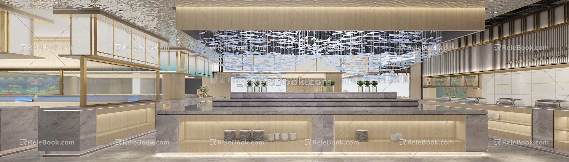 Modern Buffet Restaurant Buffet Restaurant 3d model