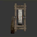 Traditional Stone Mill On Rustic Wooden Stand For Home Daily Use