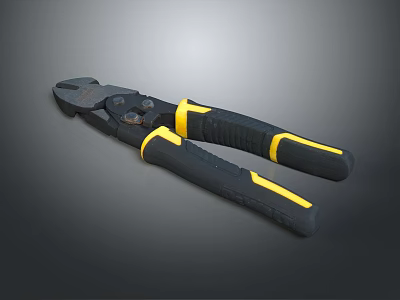 Professional Hardware Pliers With Black And Yellow Non Slip Grip Handles 3d model