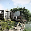 Cliffside Detached Villa With Modern Design Large Glass Windows And Surrounding Greenery