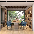 Modern Library Reading Room Study 3d model
