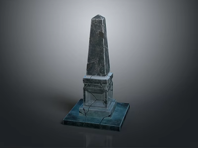 Ancient Stone Obelisk Architecture With Carved Hieroglyphic Details And Solid Base Pedestal Design 3d model
