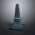 Ancient Stone Obelisk Architecture With Carved Hieroglyphic Details And Solid Base Pedestal Design