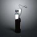 Black Gas Cylinder Equipment With Pressure Gauge And Control Valve