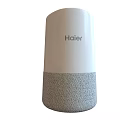 Belabox Wireless Speaker With White And Gray Cylindrical Design And Fabric Texture