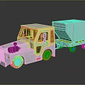 White Industrial Tractor With Enclosed Container Trailer For Efficient Cargo Transport 3d model