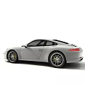 White Porsche Sports Car With Modern Sleek Exterior And Alloy Wheels