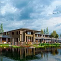Modern Club Building Architecture 3d model